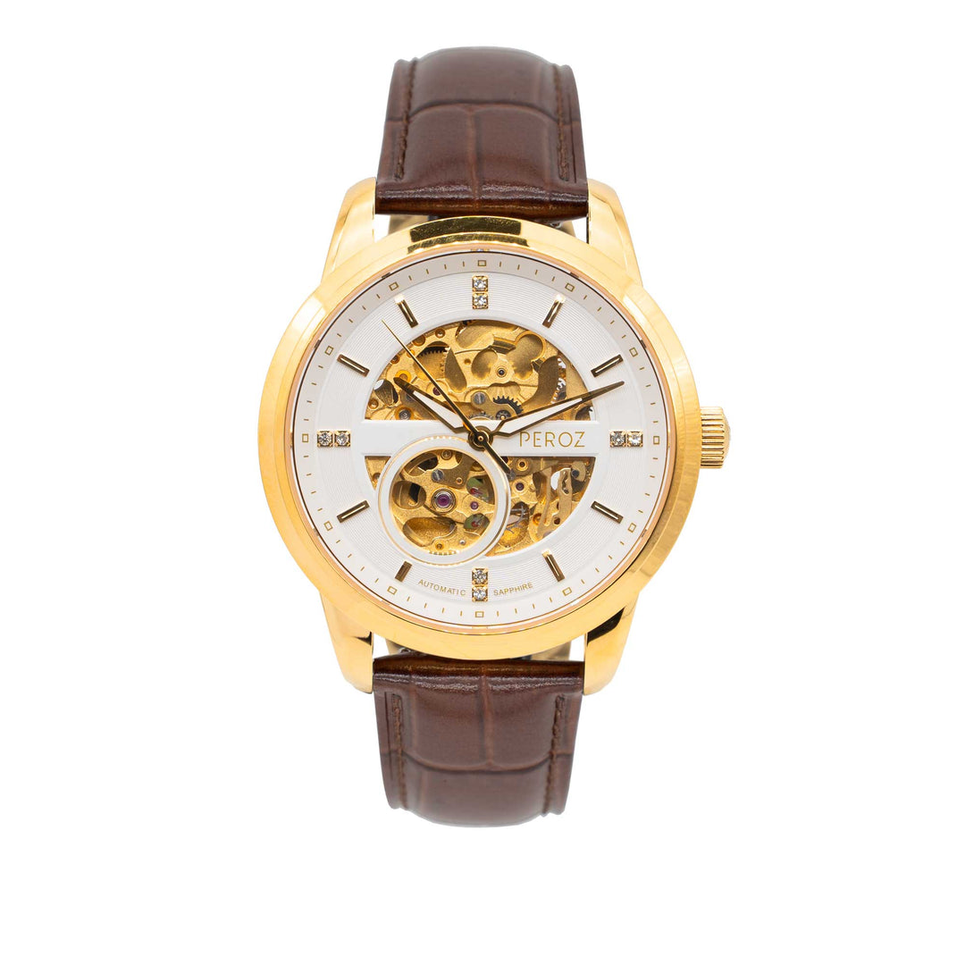 Peroz Automatic Men's Watch - Brown Leather