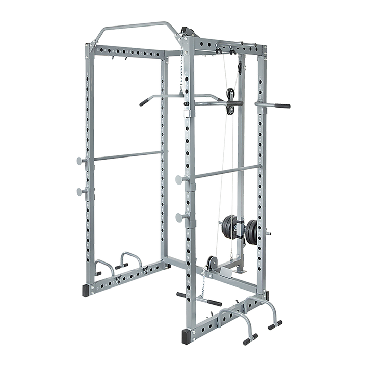 Power Rack Squat Cage Stands w Lat Pulldown Home Gym