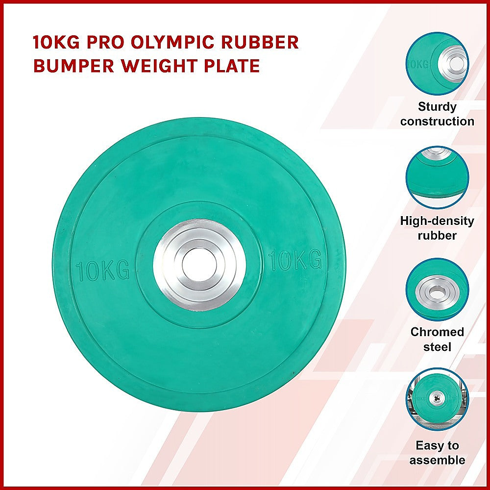 10KG PRO Olympic Rubber Bumper Weight Plate