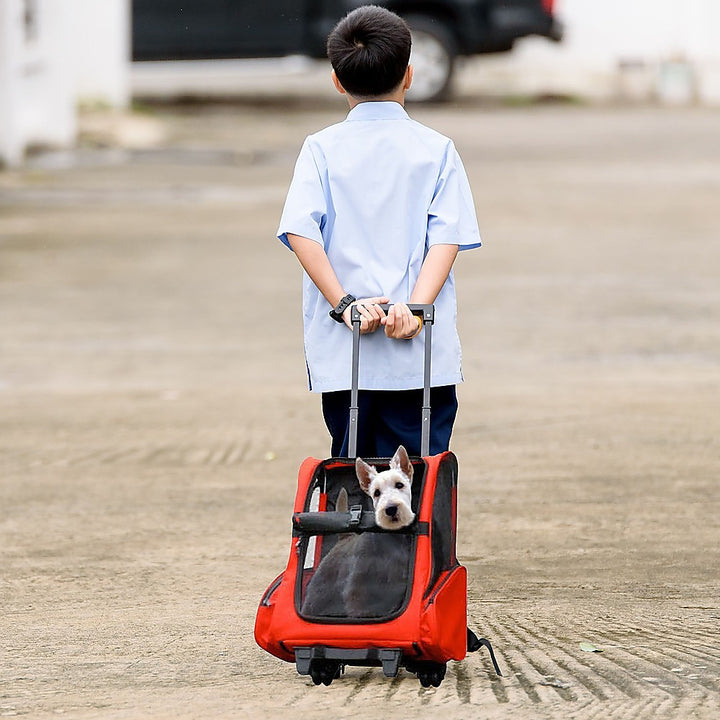 Dog Pet Safety Transport Carrier Backpack Trolley