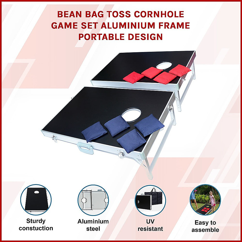 Bean Bag Toss Cornhole Game Set Aluminium Frame Portable Design