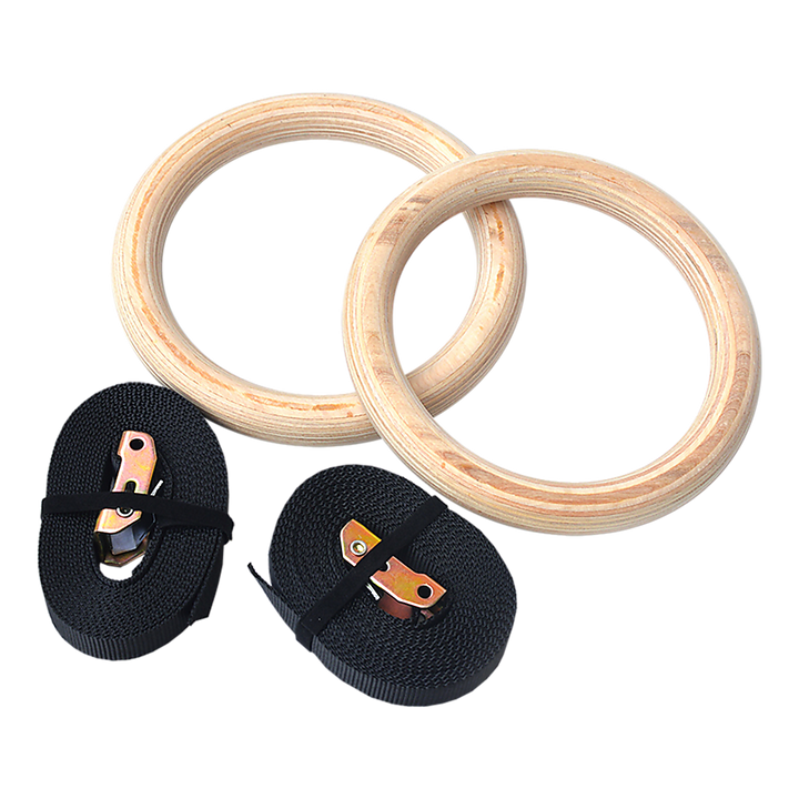 32mm Wooden Gymnastic Rings Olympic Gym Rings Strength Training