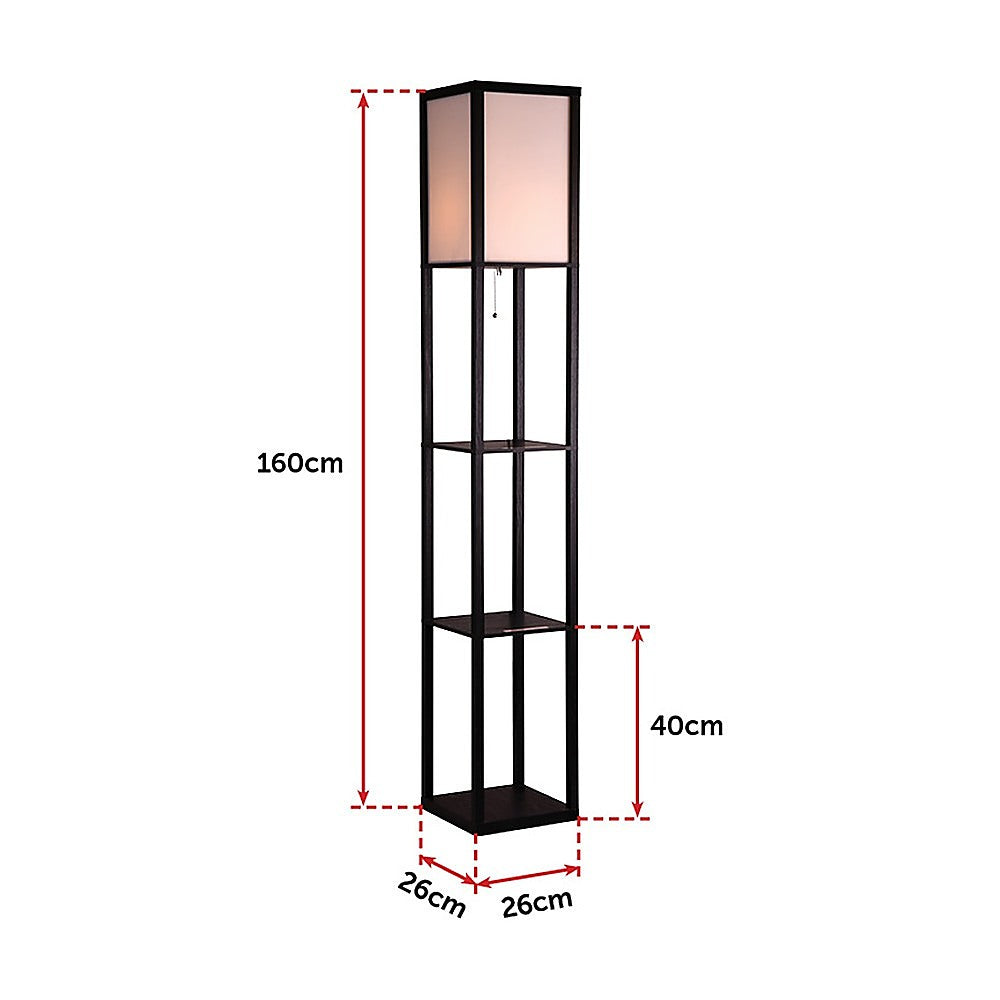 Shelf Floor Lamp - Shade Diffused Light Source with Open-Box Shelves