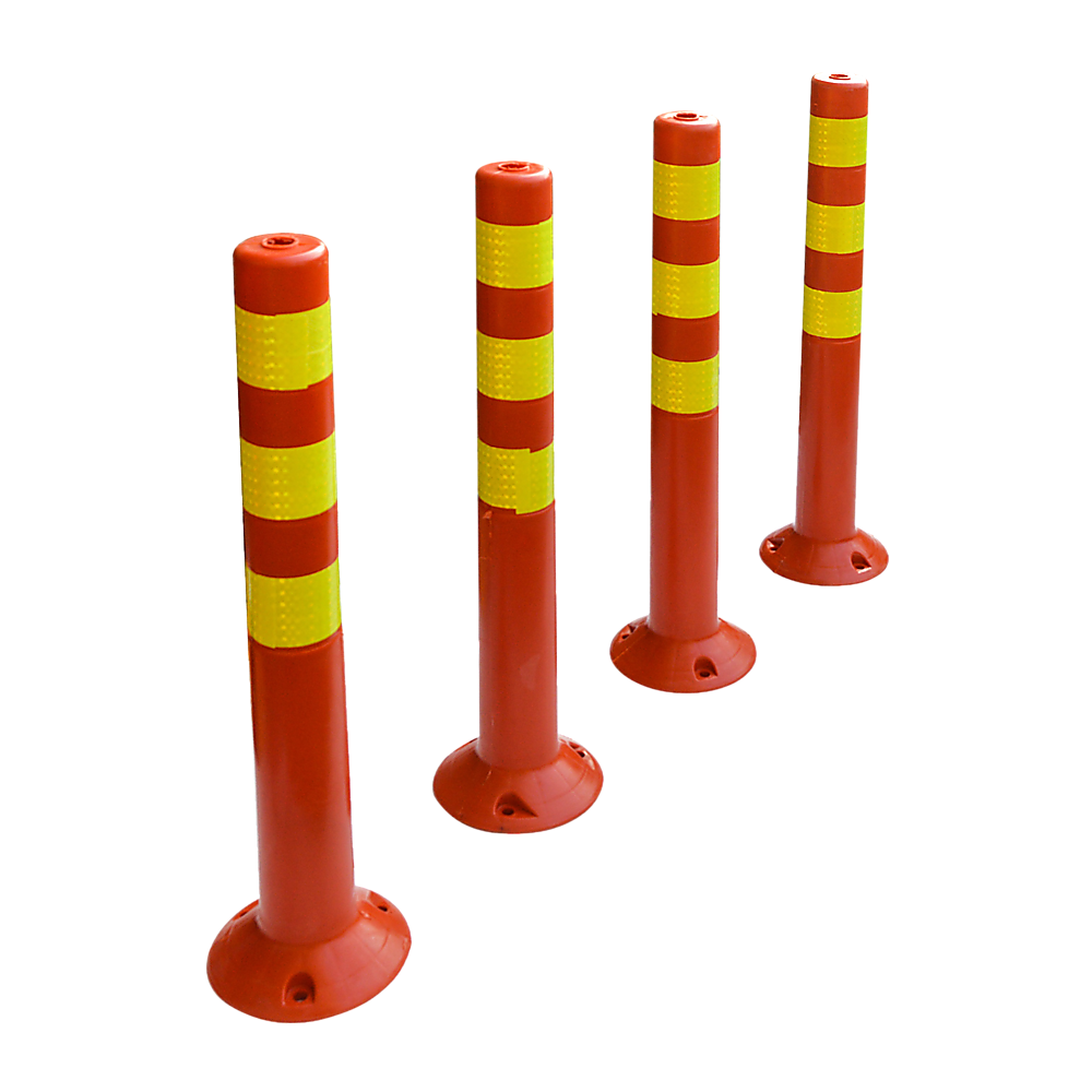 4x Plastic Traffic Bollard Barrier Post Crowd Control Safety