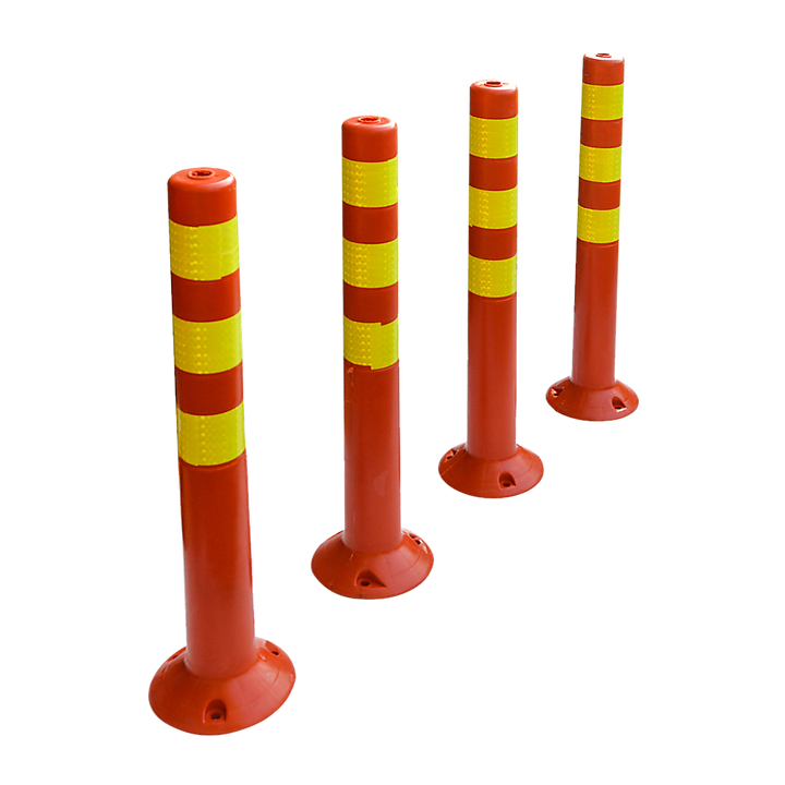 4x Plastic Traffic Bollard Barrier Post Crowd Control Safety