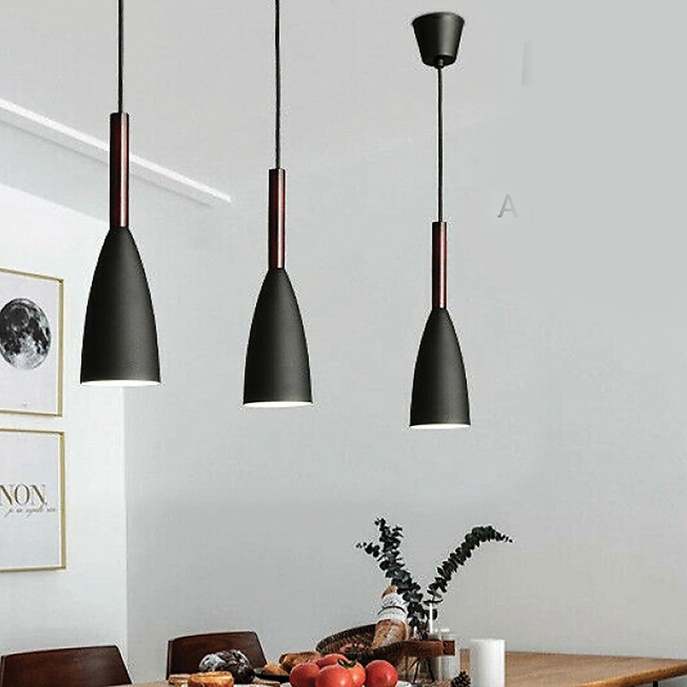 Black Pendant Lighting Kitchen Lamp Modern Pendant Light Bar Wood Ceiling Lights