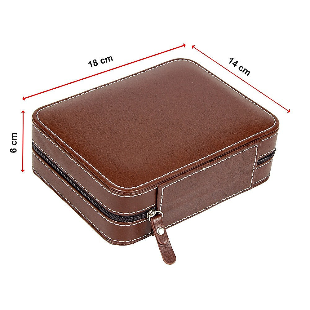 4 Watch Box Display Travel Case PU Leather