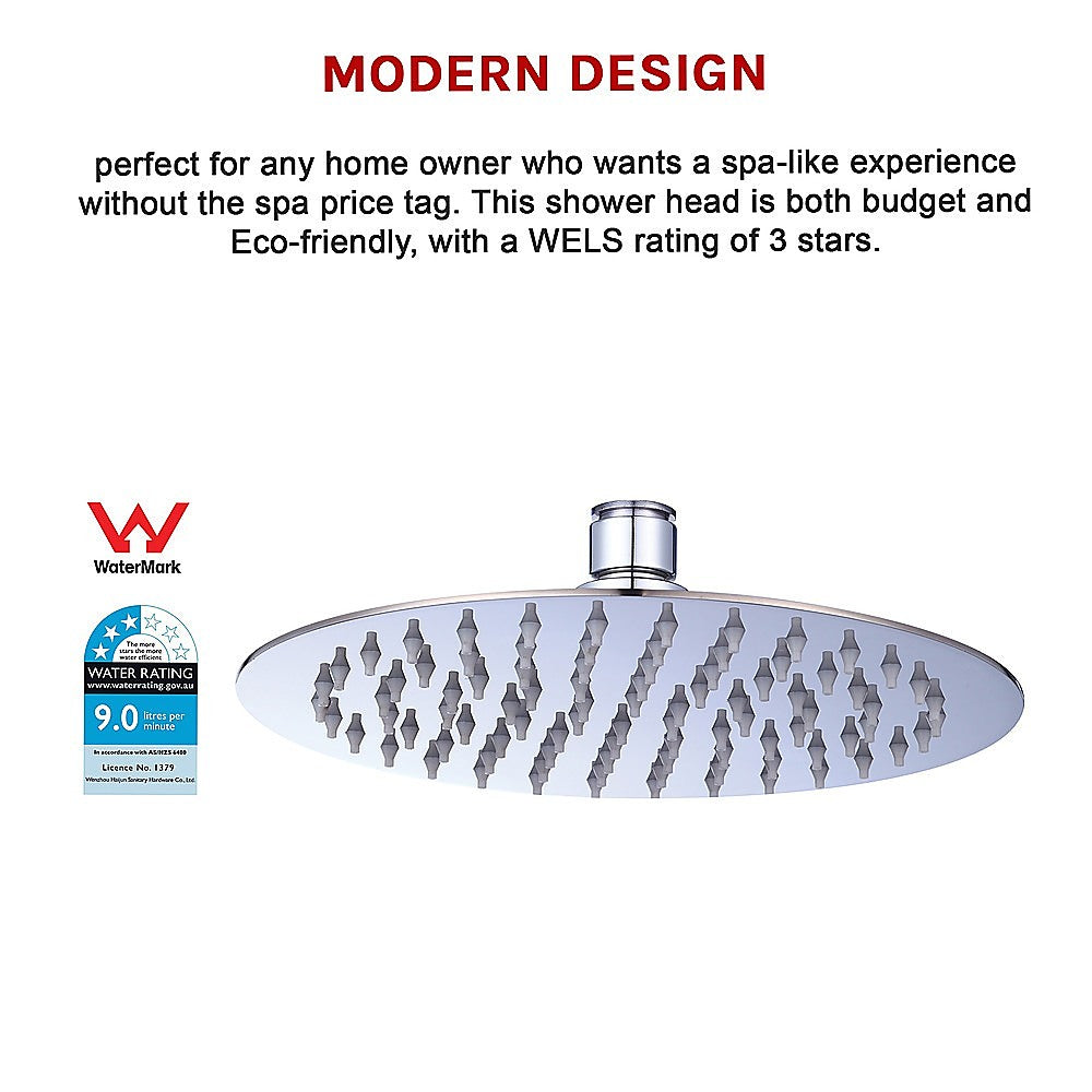 200mm Shower Head Round 304SS Polished Chrome Finish