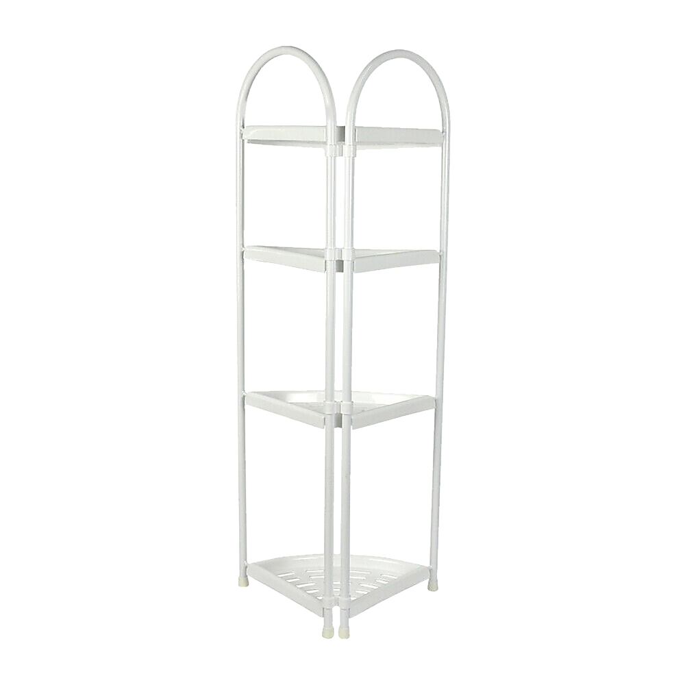 Shower Corner Shelf White Caddy Bathroom Shelves Organiser Bath Storage Rack 4