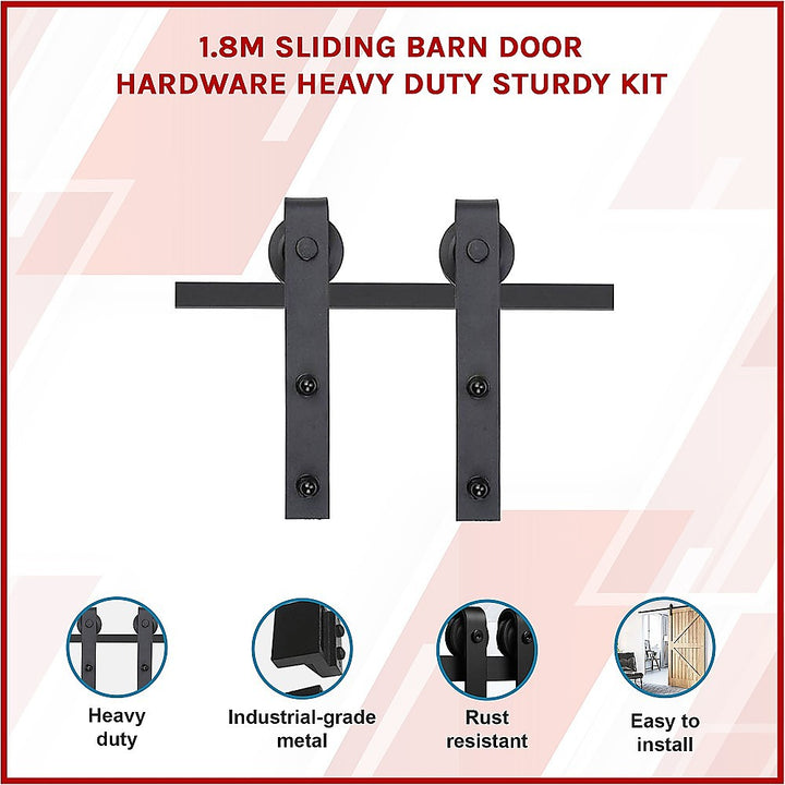 1.8m Sliding Barn Door Hardware Heavy Duty Sturdy Kit