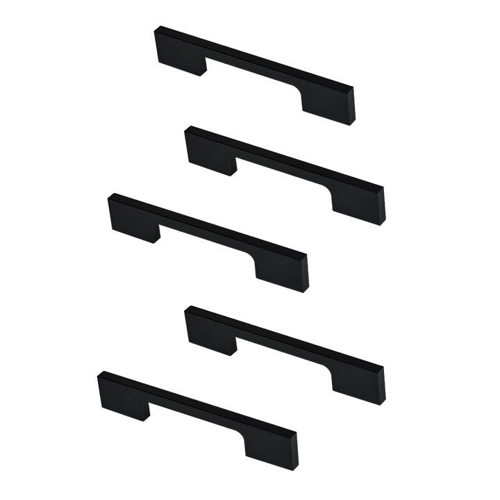 5 x 96mm Kitchen Handle Cabinet Cupboard Door Drawer Handles square Black furniture pulls