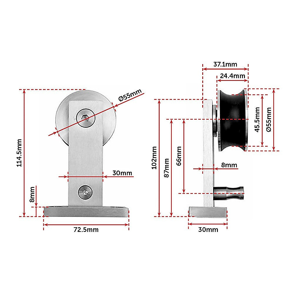 Sliding Barn Door Hardware Stainless Steel