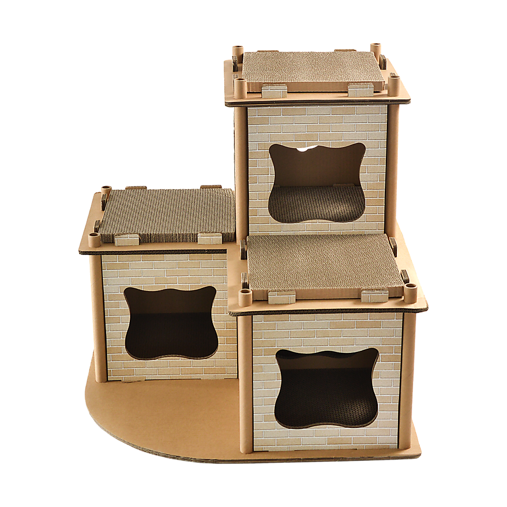 Cat Cardboard House Tree Tower Condo Scratcher Pet Post Pad Mat Furniture