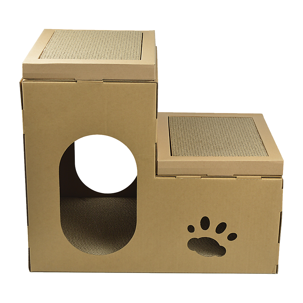 Cat Cardboard House Tree Tower Condo Scratcher Pet Post Pad Mat Furniture