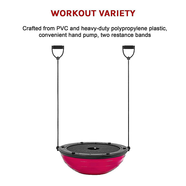 Yoga Balance Trainer Exercise Ball for Arm, Leg, Core Workout with Pump, 2 Resistance Bands