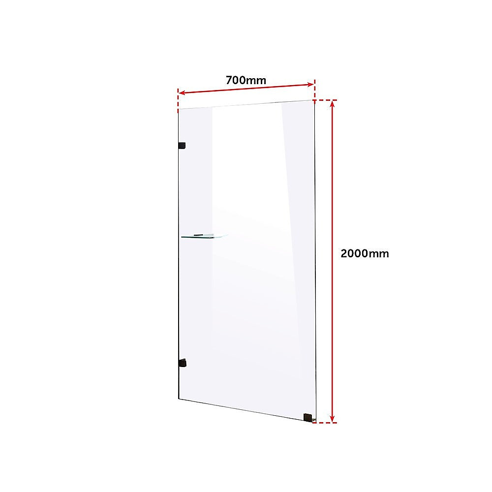 700 x 2000mm Frameless 10mm Safety Glass Shower Screen