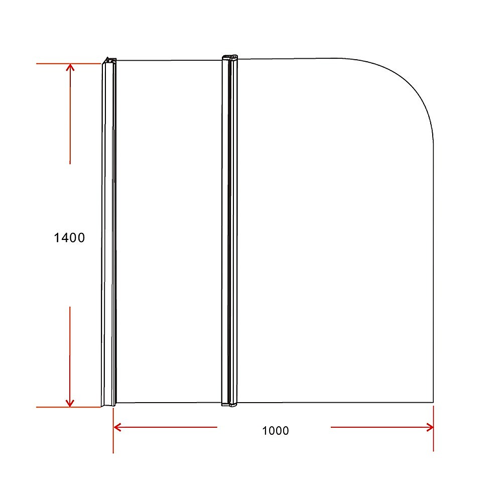 180 Degree Pivot Door 6mm Safety Glass Bath Shower Screen 1000x1400mm By Della Francesca