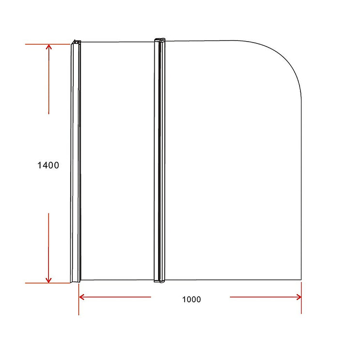 180 Degree Pivot Door 6mm Safety Glass Bath Shower Screen 1000x1400mm By Della Francesca