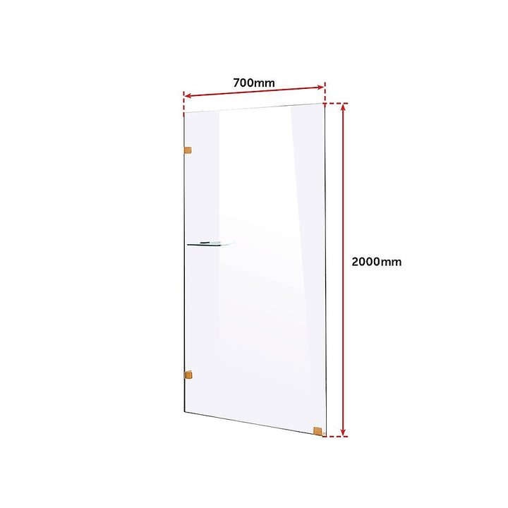 700 x 2000mm Frameless 10mm Safety Glass Shower Screen