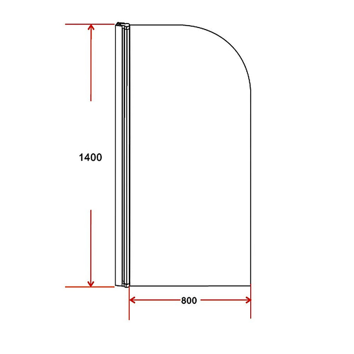 180 Degree Pivot Door 6mm Safety Glass Bath Shower Screen 800x1400mm By Della Francesca