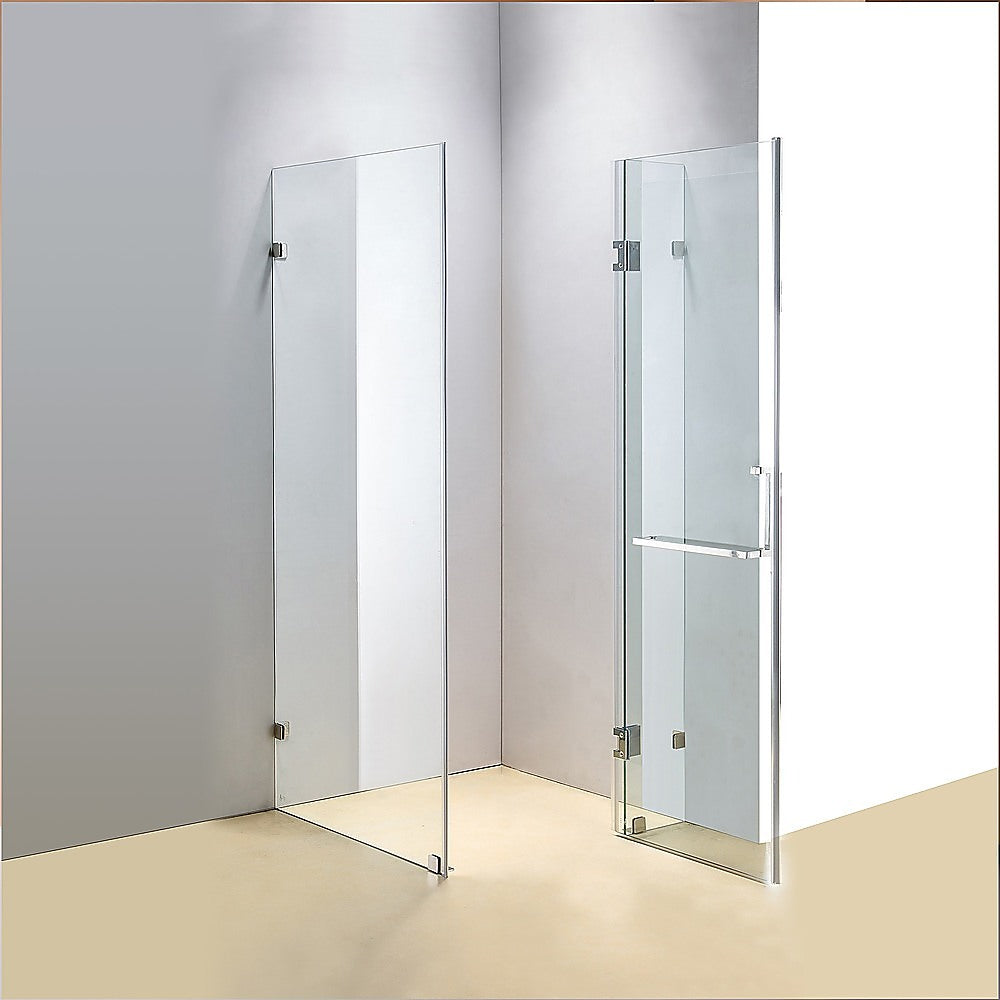 900 x 800mm Frameless 10mm Glass Shower Screen By Della Francesca