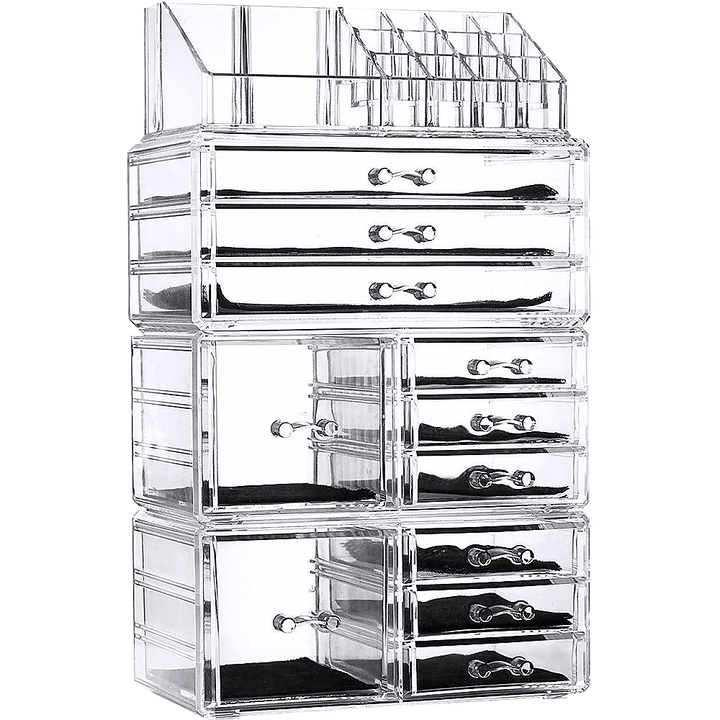 11 Drawers Clear Acrylic Tower Organiser Cosmetic jewellery Luxury Storage Cabinet