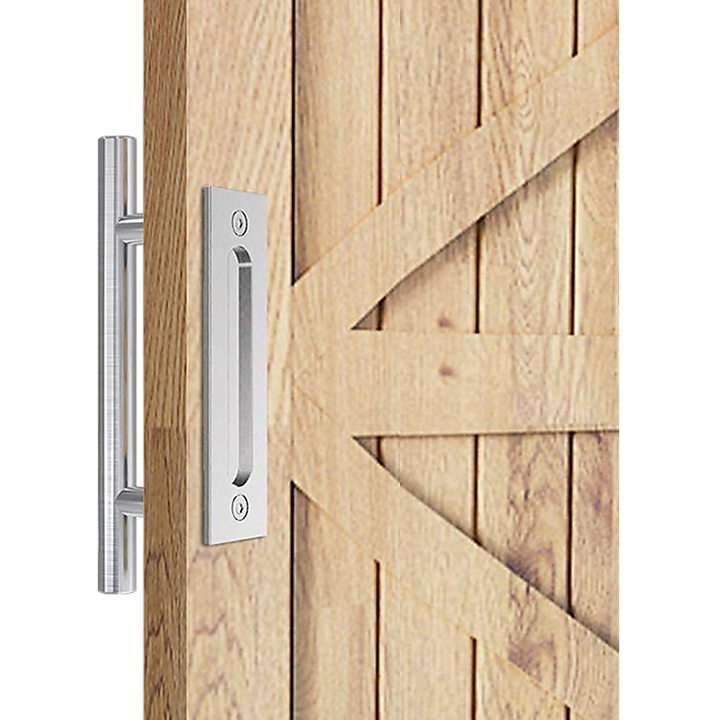 12" Barn Door Handle Sliding Flush Pull Wood Door Gate Hardware Stainless Steel