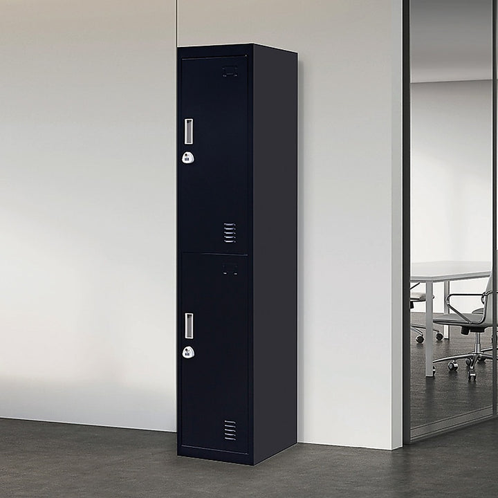 2-Door Vertical Locker for Office Gym Shed School Home Storage