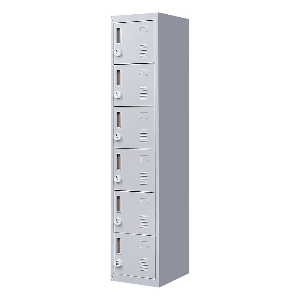 6-Door Locker for Office Gym Shed School Home Storage