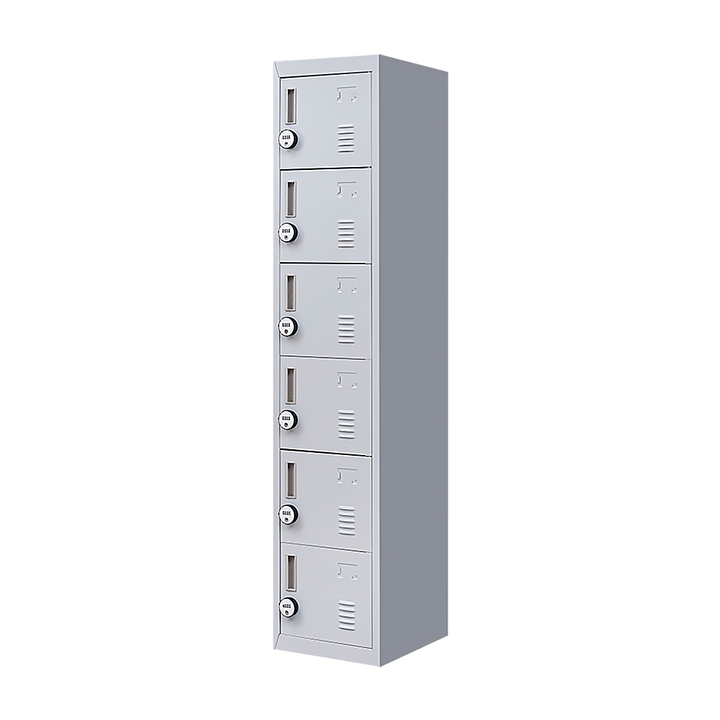 6-Door Locker for Office Gym Shed School Home Storage