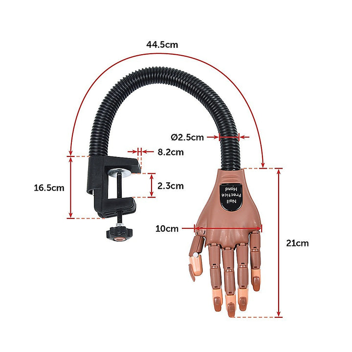 Practice Hand Model for Nail Art Training and Display Manicure with false nails