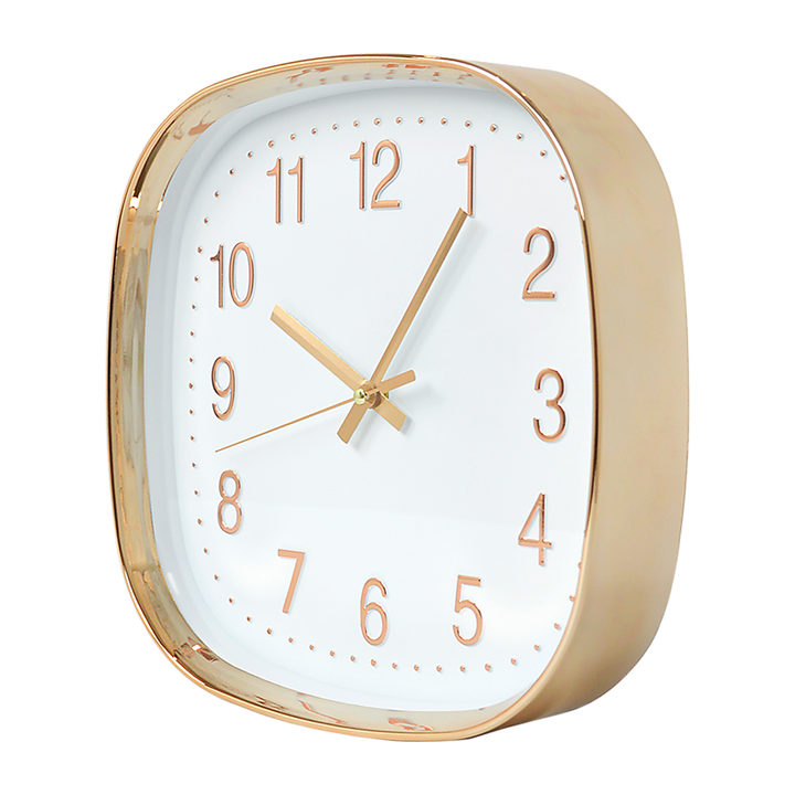 Modern Wall Clock Silent Non-Ticking Quartz Battery Operated Gold