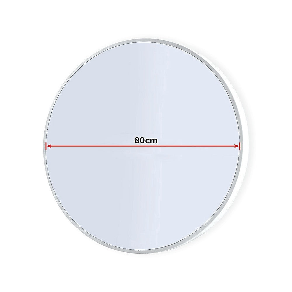 80cm Round Wall Mirror Bathroom Makeup Mirror by Della Francesca