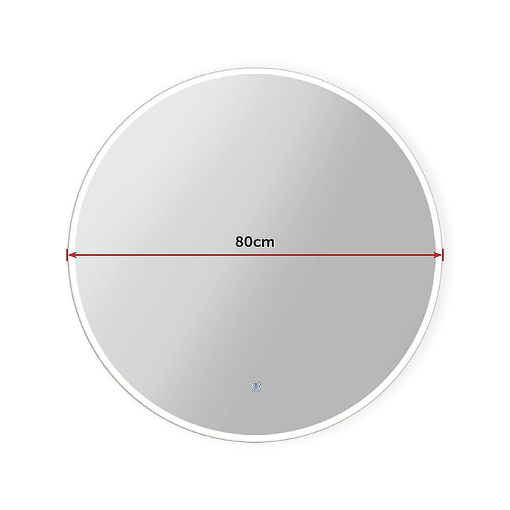 80cm LED Wall Mirror Bathroom Mirrors Light Decor Round