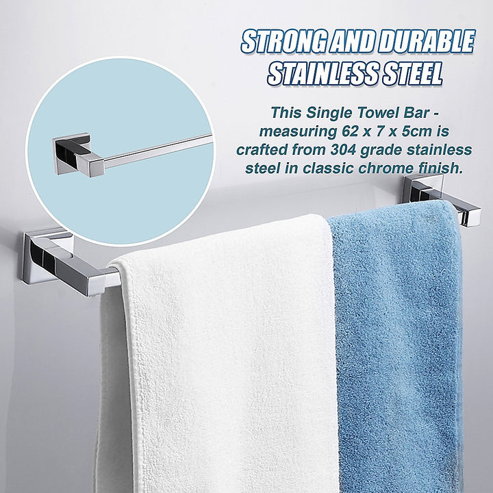 Classic Chrome Towel Bar Rail Bathroom