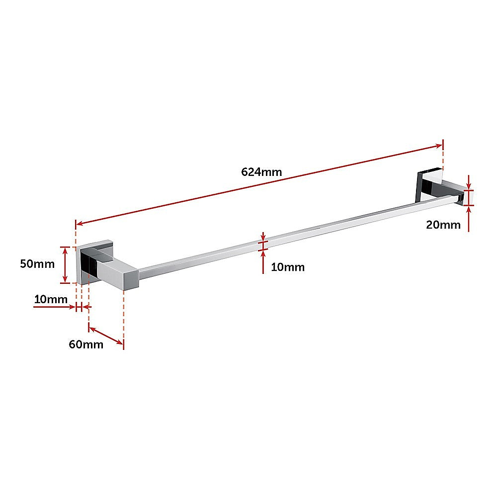 Classic Chrome Towel Bar Rail Bathroom