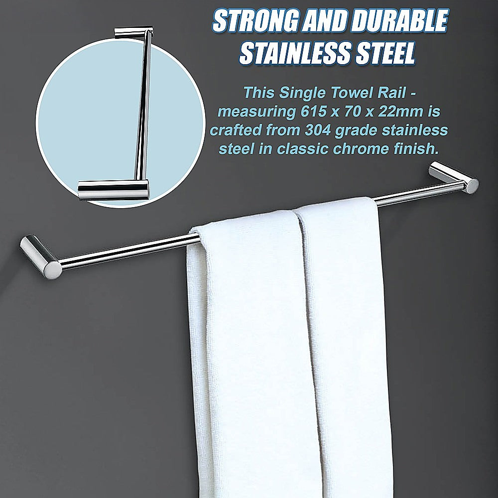 Single Towel Rail - 615mm