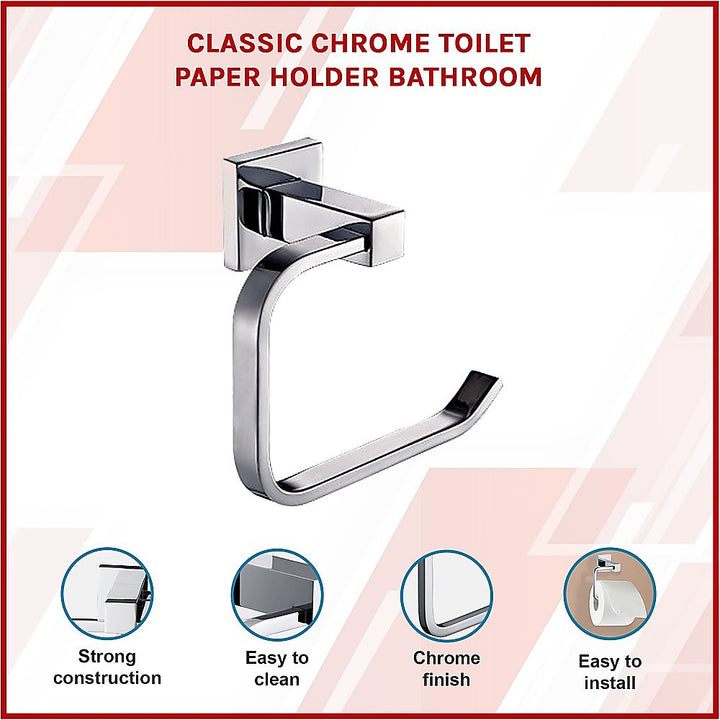 Classic Chrome Toilet Paper Holder Bathroom