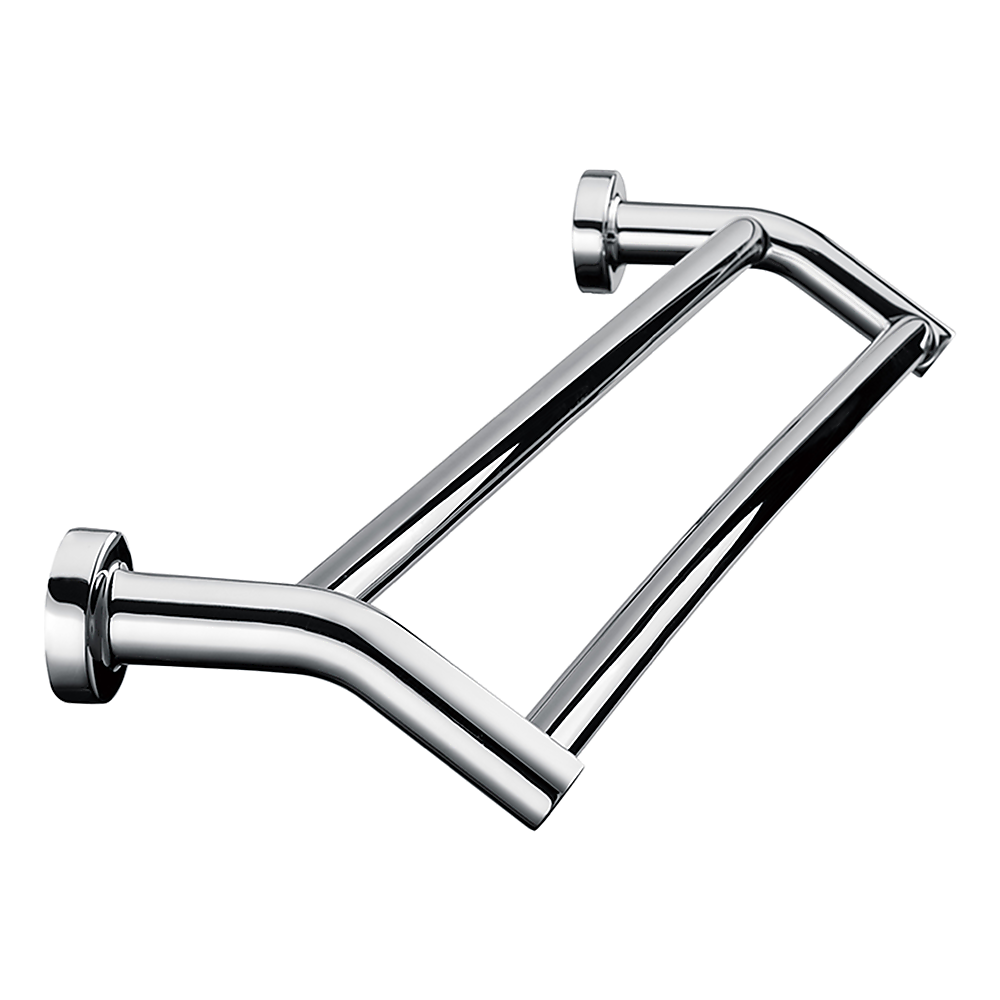 Double Classic Chrome Towel Bar Rail Bathroom