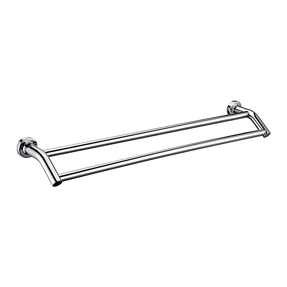 Double Classic Chrome Towel Bar Rail Bathroom