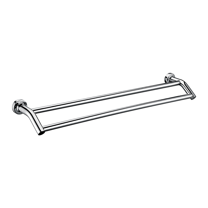 Double Classic Chrome Towel Bar Rail Bathroom