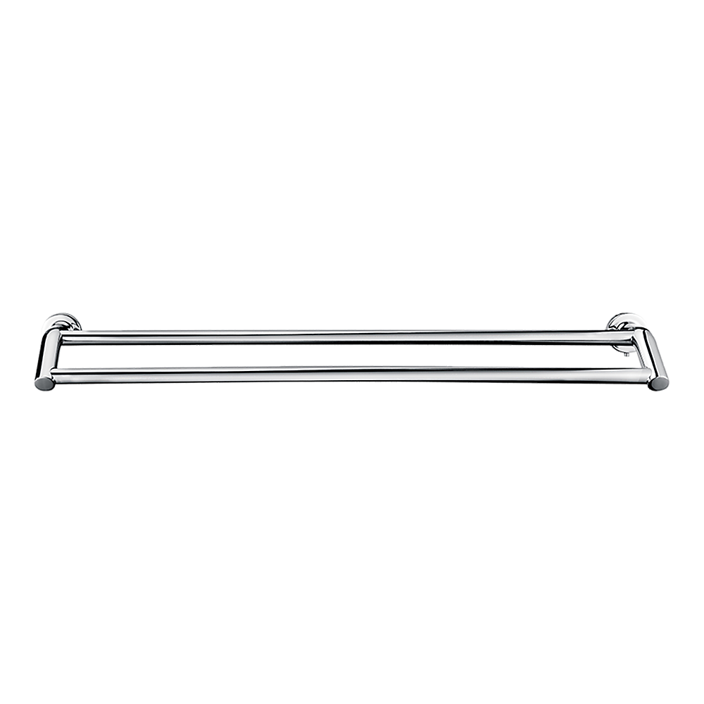 Double Classic Chrome Towel Bar Rail Bathroom