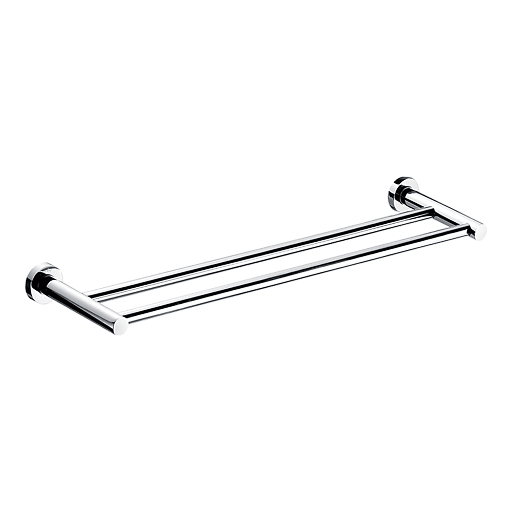 Double Classic Chrome Towel Bar Rail Bathroom