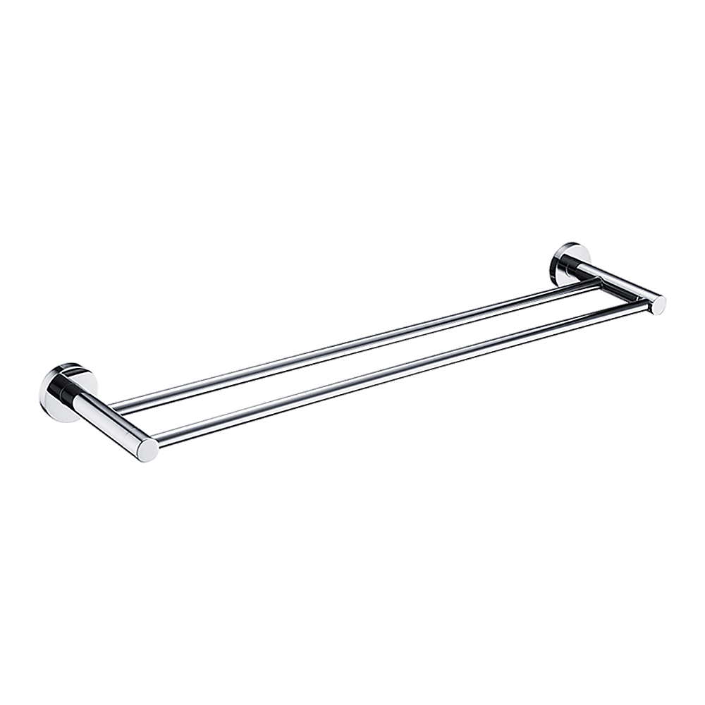 Double Classic Chrome Towel Bar Rail Bathroom