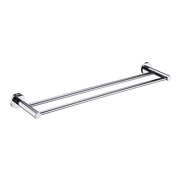 Double Classic Chrome Towel Bar Rail Bathroom