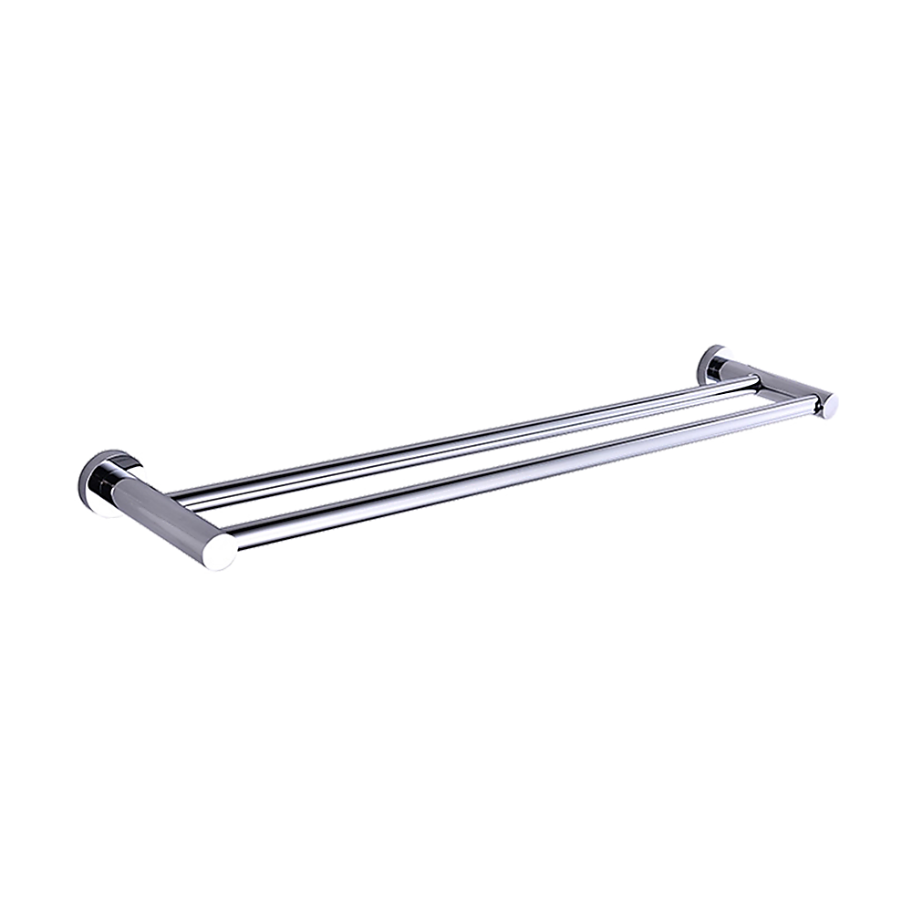 Double Classic Chrome Towel Bar Rail Bathroom