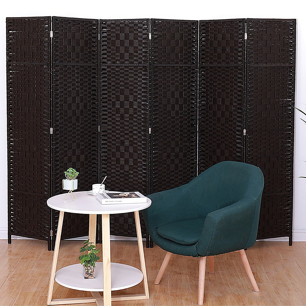 6 Panel Room Divider Screen Privacy Rattan Dividers Stand Fold