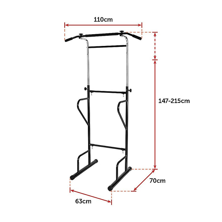 Adjustable Power Tower Dip Bar Pull Up Stand Fitness Station