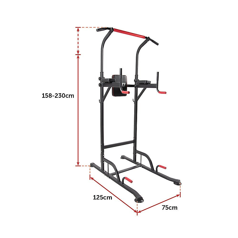 Power Tower Chin Up Bar Push Pull Up Knee Raise Weight Bench Gym Station