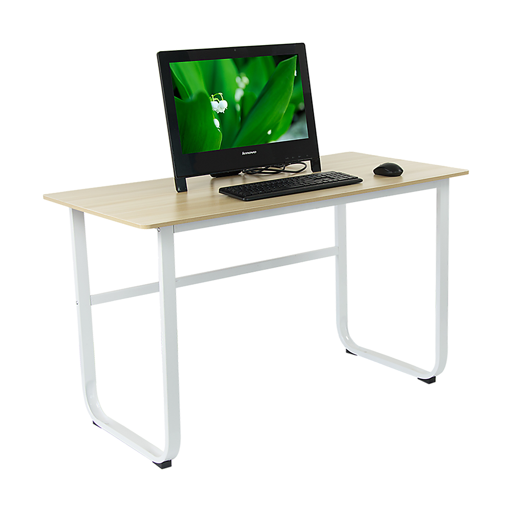 Wood & Steel Solid Computer Desk Home Office Furniture